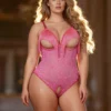 Body sexy rose fendu à franges (1) Body sexy rose fendu à franges