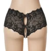 Culotte dentelle entrejambe ouvert et perles noir (4) Culotte dentelle entrejambe ouvert et perles
