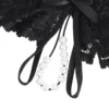 Culotte dentelle entrejambe ouvert et perles noir (6) Culotte dentelle entrejambe ouvert et perles