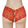 Culotte dentelle entrejambe ouvert et perles rouge (4) Culotte dentelle entrejambe ouvert et perles
