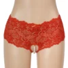 Culotte dentelle entrejambe ouvert et perles rouge (6) Culotte dentelle entrejambe ouvert et perles