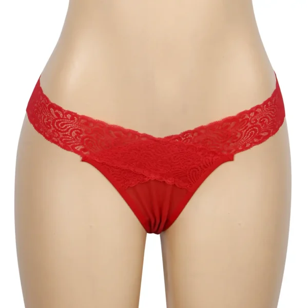 Culotte dos ouvert à bandes croisées rouge (3) Culotte dos ouvert à bandes croisées
