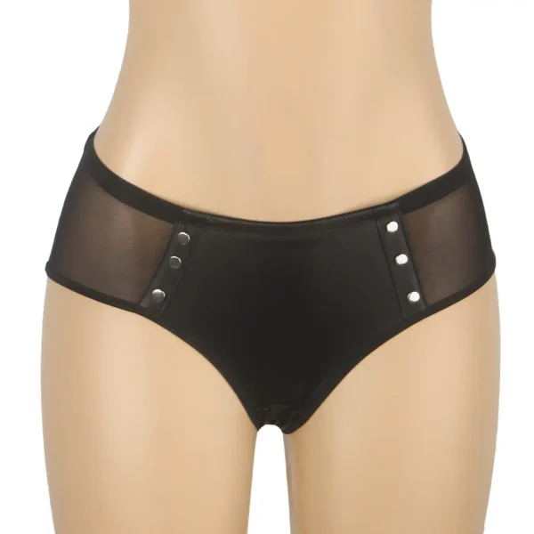 Culotte effet cuir résille et rivets (3) Culotte effet cuir résille et rivets