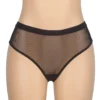 Culotte en résille dos ouvert et bijou noir (5) Culotte en résille dos ouvert et bijou