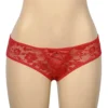 Culotte fendue à lacets en dentelle rouge (4) Culotte fendue à lacets en dentelle