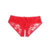 Culotte fendue à lacets en dentelle rouge (5) Culotte fendue à lacets en dentelle