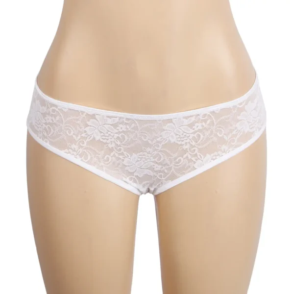 Culotte fendue à volant en dentelle blanc (4) Culotte fendue à volant en dentelle