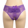 Culotte fendue à volant en dentelle violet (3) Culotte fendue à volant en dentelle