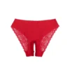 Culotte opaque fendue à dos en dentelle rouge (2) Culotte opaque fendue à dos en dentelle
