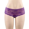 Culotte ouverte en dentelle à dos lacé violet (2) Culotte ouverte en dentelle à dos lacé