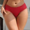 Culotte sexy à bandes transparentes rouge (3) Culotte sexy à bandes transparentes