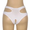 Culotte sexy à découpes et entrejambe ouvert blanc (2) Culotte sexy à découpes et entrejambe ouvert