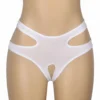 Culotte sexy à découpes et entrejambe ouvert blanc (3) Culotte sexy à découpes et entrejambe ouvert