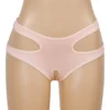 Culotte sexy à découpes et entrejambe ouvert rose (5) Culotte sexy à découpes et entrejambe ouvert