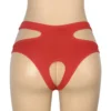 Culotte sexy à découpes et entrejambe ouvert rouge (3) Culotte sexy à découpes et entrejambe ouvert