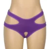 Culotte sexy à découpes et entrejambe ouvert violet (3) Culotte sexy à découpes et entrejambe ouvert