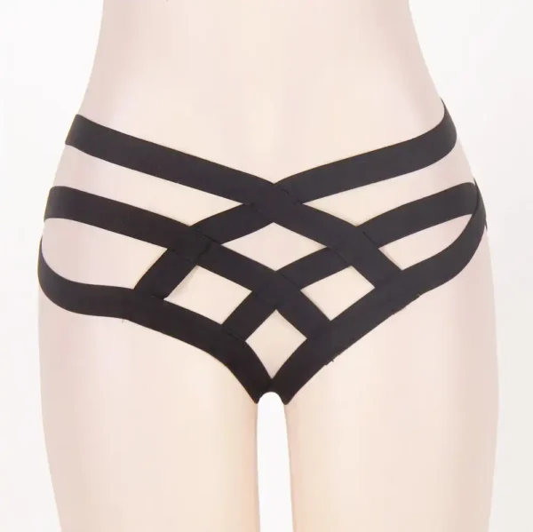 Culotte sexy à lanières croisées noir (3) Culotte sexy à lanières croisées