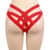 Culotte sexy à lanières croisées rouge (3) Culotte sexy à lanières croisées