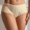 Culotte sexy à lanières dos ouvert (beige, vue de face) Culotte sexy dos ouvert à lanières