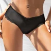 Culotte sexy à lanières dos ouvert (noir, vue de face) Culotte sexy dos ouvert à lanières