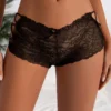 Culotte sexy dentelle à lanières croisées (noir, vue de face) Culotte sexy dentelle à lanières croisées