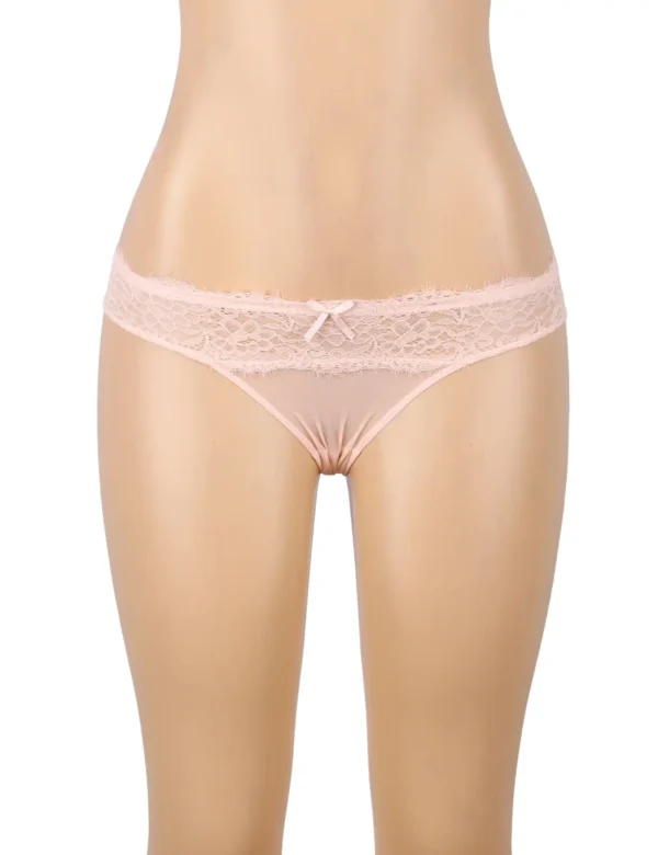 Culotte sexy dos ouvert à doubles lanières (rose) (3) Culotte sexy dos ouvert à doubles lanières