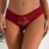 Culotte sexy en dentelle florale rouge (1) Culotte sexy en dentelle florale