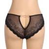 Culotte sexy ouverte à bijou cœur noir (1) Culotte sexy ouverte à bijou cœur