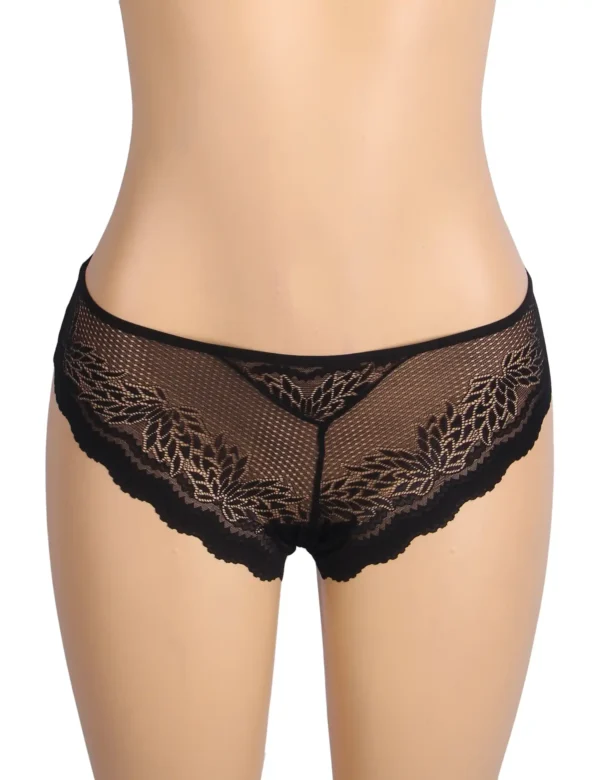 Culotte sexy ouverte à bijou cœur noir (2) Culotte sexy ouverte à bijou cœur