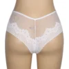 Culotte transparente résille et fleurs blanc (7) Culotte transparente résille et fleurs