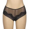 Culotte transparente résille et fleurs noir (7) Culotte transparente résille et fleurs