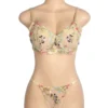 Ensemble lingerie beige à fleurs brodées (3) Ensemble lingerie beige à fleurs brodées