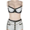 Ensemble lingerie bleu ciel boutons et chaînes dorées (2) Ensemble lingerie bleu ciel boutons et chaînes dorées