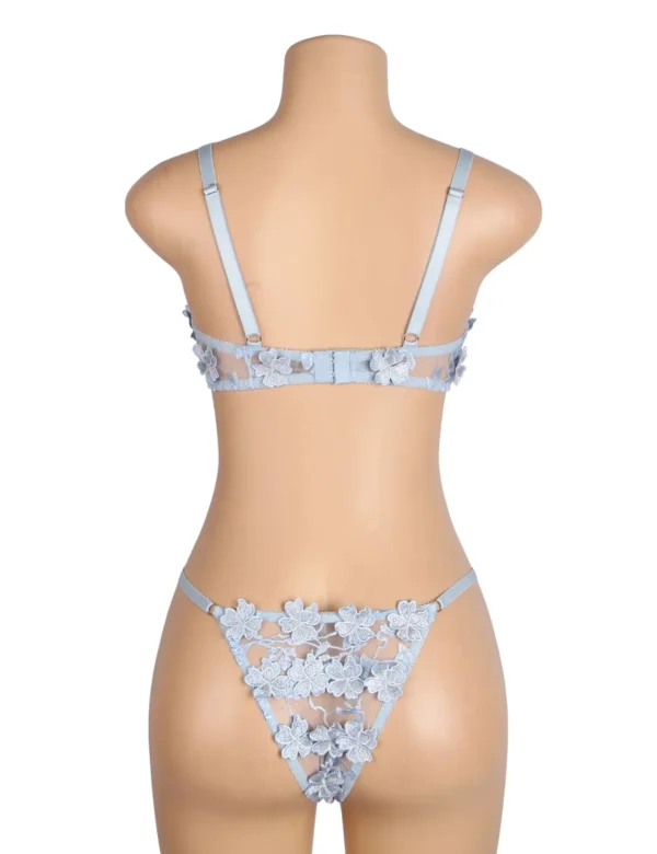 Ensemble lingerie bleu fleurs et transparence (7) Ensemble lingerie bleu fleurs et transparence