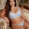 Ensemble lingerie bleu fleurs et transparence (8) Ensemble lingerie bleu fleurs et transparence
