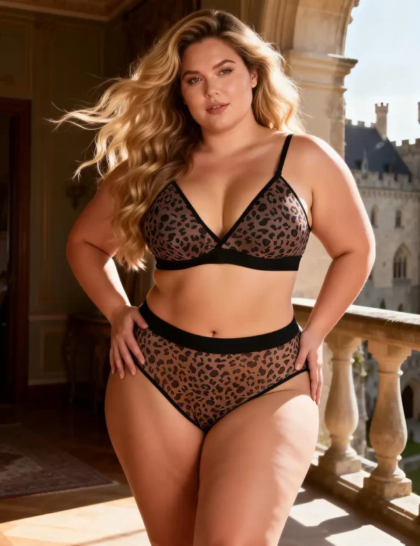 Ensemble lingerie léopard haut triangle et culotte haute (1) Ensemble lingerie léopard triangle et culotte haute