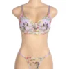Ensemble lingerie lilas à fleurs brodées (4) Ensemble lingerie lilas à fleurs brodées