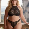 Ensemble lingerie noire dos nu en dentelle (1) Ensemble lingerie noire dos nu en dentelle