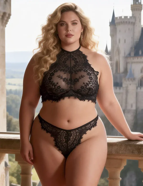 Ensemble lingerie noire dos nu en dentelle (1) Ensemble lingerie noire dos nu en dentelle