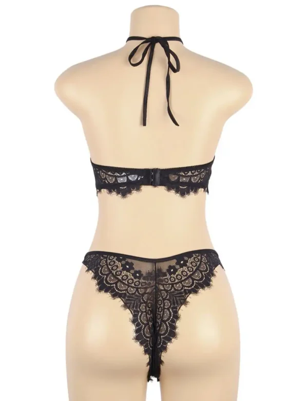 Ensemble lingerie noire dos nu en dentelle (3) Ensemble lingerie noire dos nu en dentelle