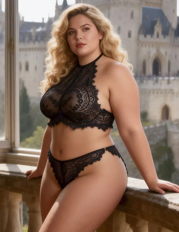 Ensemble lingerie noire dos nu en dentelle (4) Ensemble lingerie noire dos nu en dentelle