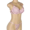 Ensemble lingerie rose fleurs et transparence (4) Ensemble lingerie rose fleurs et transparence