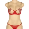 Ensemble lingerie rouge bijou cœur et chaînes (5) Ensemble lingerie rouge bijou cœur et chaînes
