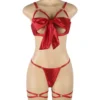 Ensemble lingerie rouge cadeau sexy (3) Ensemble lingerie rouge cadeau sexy