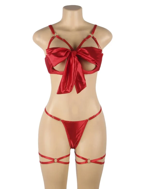 Ensemble lingerie rouge cadeau sexy (3) Ensemble lingerie rouge cadeau sexy
