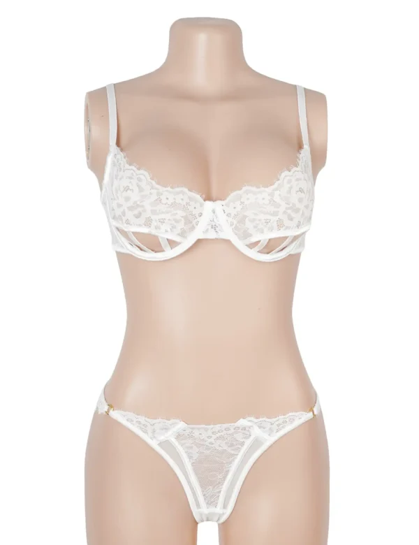Ensemble lingerie sexy blanc en dentelle (2) Ensemble lingerie sexy blanc en dentelle