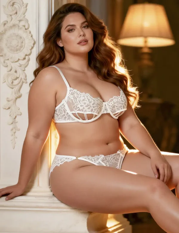 Ensemble lingerie sexy blanc en dentelle (6) Ensemble lingerie sexy blanc en dentelle