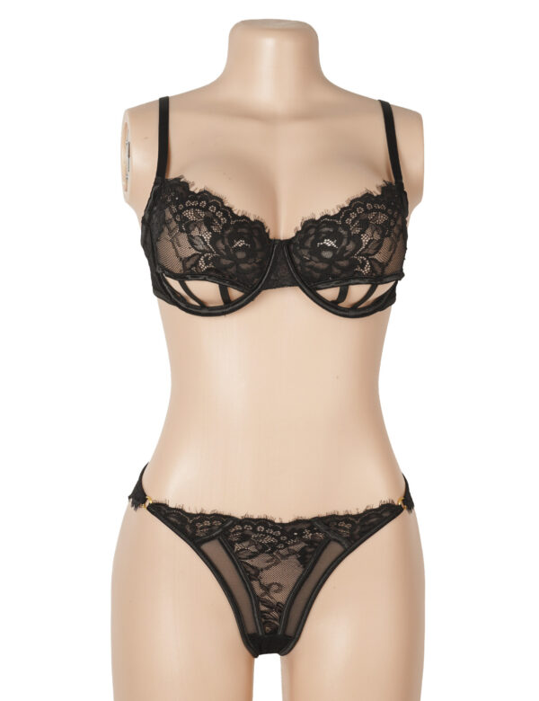 Ensemble lingerie sexy noir en dentelle (3) Ensemble lingerie sexy noir en dentelle