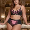 Ensemble noir et rose culotte haute et harnais (9) Ensemble noir et rose culotte haute et harnais