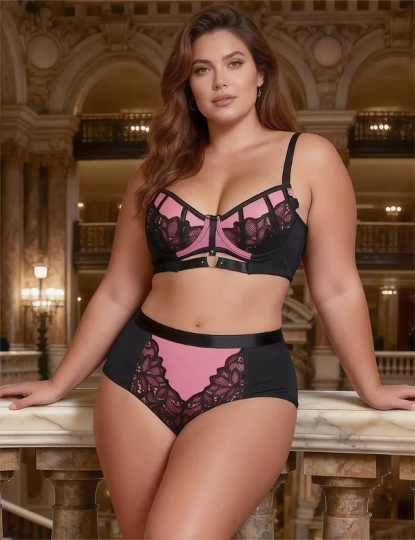 Ensemble noir et rose culotte haute et harnais (9) Ensemble noir et rose culotte haute et harnais